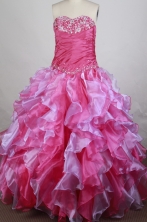 Elegant Ball Gown Sweetheart Neck Floor-length Hot Pink Quinceanera Dress Y042639
