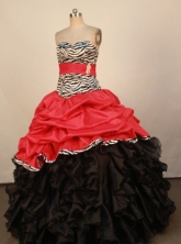 Pretty Ball Gown Strapless Floor-Lengtrh Black Quinceanera Dresses Style FA-S-204