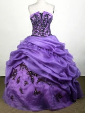 Beautiful Ball Gown Strapless Floor-length Purple Quinceanera Dress Y0426018