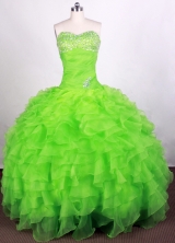Beautiful  Ball Gown Sweetheart Floor-length Spring Green Quinceanera Dress Y042666