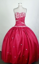 Cute Ball Gown Sweetheart Floor-length Red Quinceanera Dress Y0426013