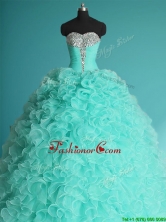 Exclusive Apple Green Big Puffy Quinceanera Dress with Beading and Ruffles SWQD083FOR