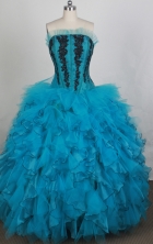 Gorgeous Ball gown Strapless Floor-length Quinceanera Dresses Style FA-W-r56