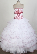 Luxurious Ball gown Strapless Chapel Train Quinceanera Dresses Style FA-W-r27