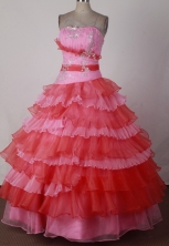 Luxury Ball Gown Strapless Floor-length Colorful   Quinceanera Dress X04260121