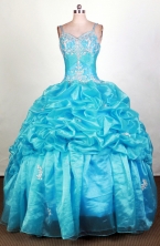 Perfect Ball Gown Straps Floor-length Aqua Quinceanera Dress LHJ42706