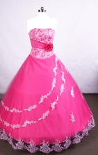 Affordable Ball gown Affordable Floor-length Hot Pink Quinceanera Dresses Style FA-C-067