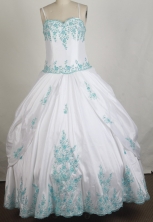 Beautiful Ball Gown Straps Floor-length White Quinceanera Dress Y042656