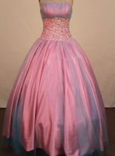 Brand new Ball Gown Strapless Floor-Length Pink Beading Quinceanera Dresses Style FA-S-303