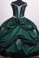 Elegant Ball Gown Off the shoulder Floor-length Dark Green Quinceanera Dress Style FA-C-033