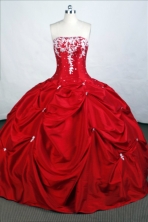 Elegant Ball Gown Strapless Floor-length Taffeta Quinceanera Dresses Style FA-C-048