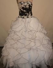 Elegant Ball Gown Sweetheart Neck Floor-Lengtrh White Quinceanera Dresses Style LJ042483