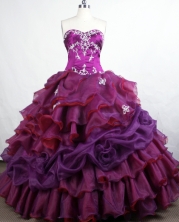 Elegant Ball Gown Sweetheart-neck Floor-length Purple Quinceanera Dresses Style FA-C-029