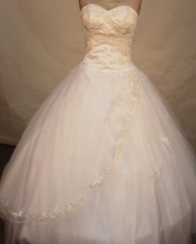 Elegant ball gown sweetheart-neck floor-length net appliques quinceanera dresses FA-X-091