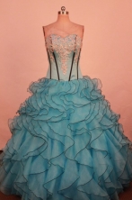 Exclusive Ball Gown Sweetheart Neck Floor-Length Light Blue Quinceanera Dresses Style LJ42490