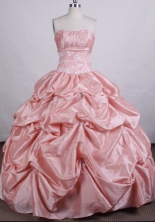 Exquisite Ball Gown Strapless Floor-length Taffeta Quinceanera Dresses Style FA-C-043  