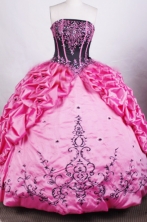 Gorgeous Ball Gown Strapless Floor-length Rose Pink Quinceanera Dresses Style FA-C-035