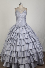 Inexpensive Ball Gown Strapless Floor-length Grey Quinceanera Dress X0426086