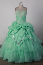 Lovely Ball Gown Sweetheart Floor-length Green Quincenera Dresses TD260020