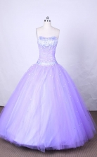 Luxurious Ball Gown Strapless FLoor-Length Lilac Beading Quinceanera Dresses Style FA-S-098