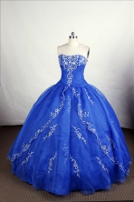 Perfect Ball Gown Strapless Floor-length Organza Quinceanera Dresses Style FA-C-074