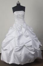 Perfect Ball Gown Strapless Floor-length White Quinceanera Dress X042607