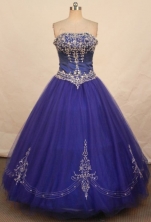 Pretty Ball Gown Strapless Floor-length Quinceanera Dresses Appliques with Beading Style FA-Z-0344