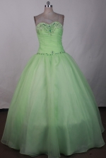 Simple Ball Gown Strapless Floor-length Green Quinceanera Dress LJ2628