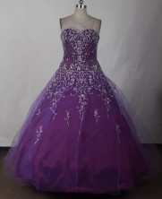 Beautiful Ball Gown Strapless Floor-length Purple Quinceanera Dress LJ2631