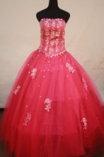Elegant Ball Gown Strapless Floor-length Quinceanera Dresses Appliques with Beading Style FA-Z-0213