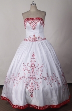 Elegant Ball Gown Strapless Floor-length White Quinceanera Dress LJ2627