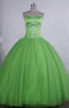 Elegant Ball gown Sweetheart neck Floor-Length Spring green Quinceanera Dresses Style FA-Y-13