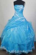 Exquisite Ball Gown Strapless Floor-length Quinceanera Dress ZQ12426073