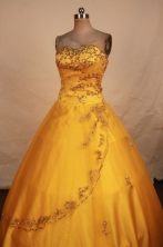 Gorgeous Ball Gown Sweetheart Floor-length Quinceanera Dresses Appliques with Beading Style FA-Z-033