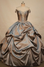  Elegant Ball gown Off the Shoulder Neckline Floor-length Taffeta Brown Quinceanera Dresses Style FA-W-206