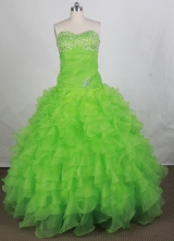 Beautiful Ball Gown Sweetheart Floor-length Spring Green Quinceanera Dress Y042666