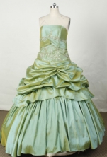 Brand New Ball Gown Strapless Floor-length Burgundy Taffeta Embroidery Quinceanera dress TD2480