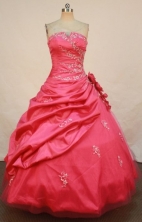 Elegant Ball Gown Strapless Floor-length Quinceanera Dresses Appliques with Beading Style FA-Z-0202