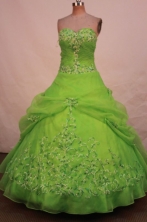Exquisite Ball Gown Strapless Floor-length Organza Quinceanera dress TD2453
