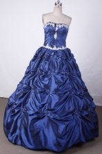 Fashionable Ball Gown Strapless Floor-length Beading Taffeta Quinceanera dress Style FAs-L-002