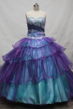 Gorgeous Ball Gown Sweetheart Floor-length Purple Beading Quinceanera dress Style FA-L-087