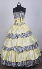 Luxurious Ball Gown Sweetheart Floor-length Yellow Quinceanera Dress LZ426010