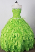Perfect Ball Gown Strapless Floor-length Spring Green Quinceanera Dress LJ2674