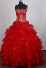 Popular Ball Gown Strapless Floor-length Vintage Quinceanera Dress ZQ12426045