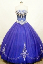 Pretty Ball Gown Strapless Floor-length Quinceanera Dresses Appliques with Beading Style FA-Z-0344