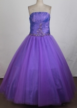 Simple A-line Strapless Floor-length Quinceanera Dress ZQ12426049