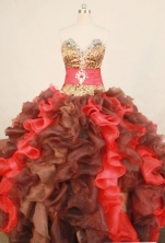 The super hot ball gown sweetheart-neck floor-length organza beading quinceanera dresses FA-X-175