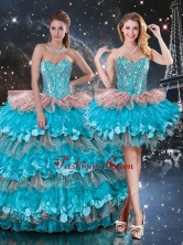 2016 Luxurious Detachable Sweetheart Ruffled Layers Quinceanera Dresses QDDTA112001FOR
