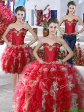 Beautiful Applique and Ruffled Detachable Quinceanera Dresses in Organza YYPJ012CX003FOR