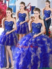 Elegant Royal Blue and Champagne Detachable Sweet 16 Dresses with Appliques and Ruffles YYPJ007CX004FOR
